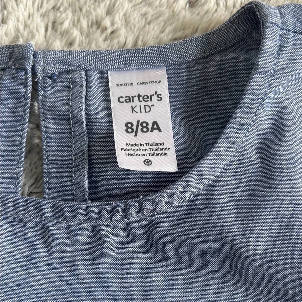 Carters Kids Blue Ruffle Blouse size 8